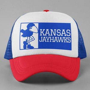 NEW Kansas Jayhawks 1912 Foam Trucker Snapback Hat TRI-COLOR Red White Blue